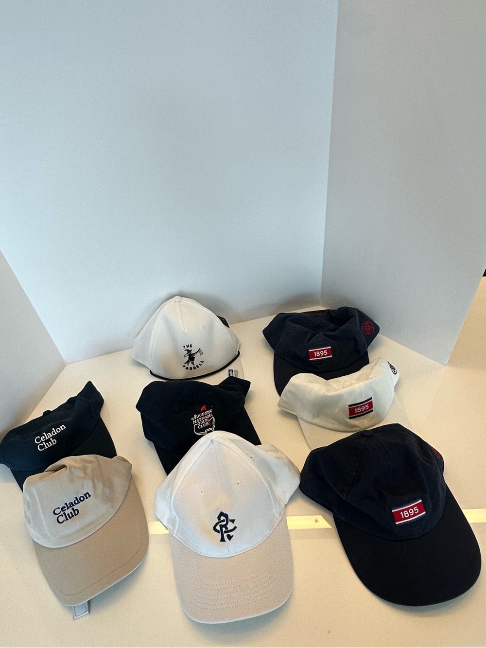 Eight (8) NWOT Golf Club Hats: Augusta, Shinnecock, NEVER WORN